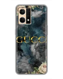 Чехол для OPPO Reno7 4G с картинкой «Абстрактные цветы Gucci»