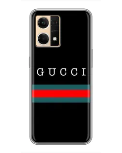 Чехол для OPPO Reno7 4G с картинкой «Gucci — красный пояс»