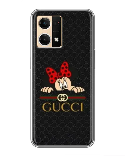 Чехол для OPPO Reno7 4G с картинкой «Минни Маус Gucci — черный» Чехол для OPPO Reno7 4G с картинкой «Минни Маус Gucci — черный»