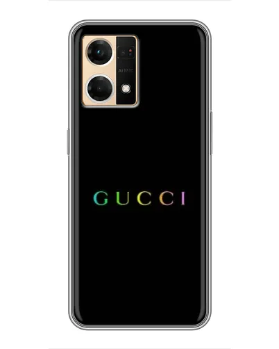 Чехол для OPPO Reno7 4G с картинкой «Gucci — неоновый минимализм» Чехол для OPPO Reno7 4G с картинкой «Gucci — неоновый минимализм»