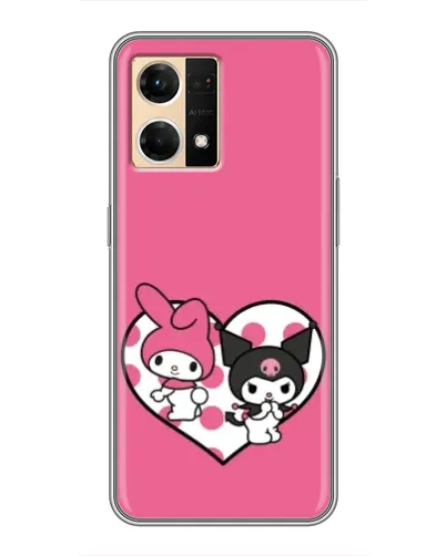 Чехол для OPPO Reno7 4G с картинкой «Kuromi и My Melody»