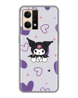 Чехол для OPPO Reno7 4G с картинкой «Kuromi и лавандовые сердца»