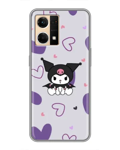 Чехол для OPPO Reno7 4G с картинкой «Kuromi и лавандовые сердца»