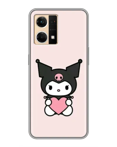 Чехол для OPPO Reno7 4G с картинкой «Kuromi и сердце»