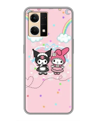 Чехол для OPPO Reno7 4G с картинкой «My Melody и Kuromi»