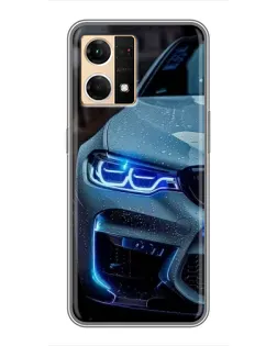 Чохол для OPPO Reno7 4G з картинкою «Погляд BMW з синіми фарами» Чохол для OPPO Reno7 4G з картинкою «Погляд BMW з синіми фарами»