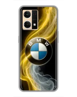 Чохол для OPPO Reno7 4G з картинкою «Золотистий дим BMW» Чохол для OPPO Reno7 4G з картинкою «Золотистий дим BMW»