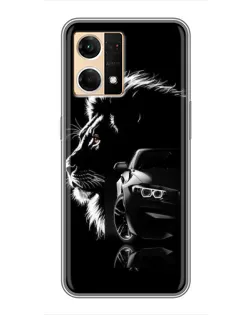 Чохол для OPPO Reno7 4G з картинкою «BMW та лев» Чохол для OPPO Reno7 4G з картинкою «BMW та лев»