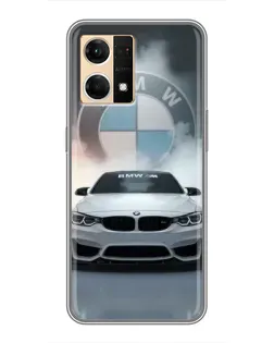 Чохол для OPPO Reno7 4G з картинкою «BMW в білому диму» Чохол для OPPO Reno7 4G з картинкою «BMW в білому диму»