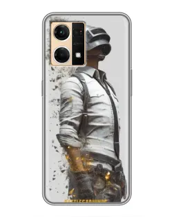 Чехол для OPPO Reno7 4G с картинкой «PUBG — боец в пыли»