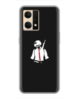 Чехол для OPPO Reno7 4G с картинкой «PUBG — силуэт воина»