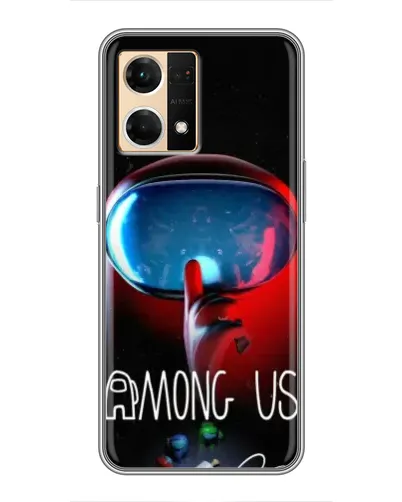 Чехол для OPPO Reno7 4G с картинкой «Красный импостер — макро» Чехол для OPPO Reno7 4G с картинкой «Красный импостер — макро»
