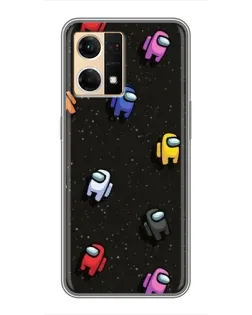 Чехол для OPPO Reno7 4G с картинкой «Космический паттерн Among Us»