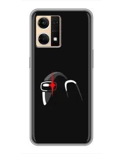 Чехол для OPPO Reno7 4G с картинкой «Among Us шлем»