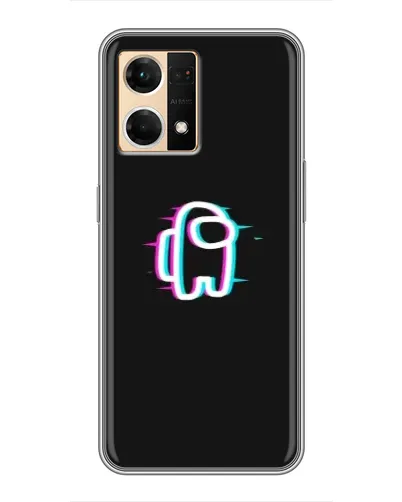 Чехол для OPPO Reno7 4G с картинкой «Among Us неон» Чехол для OPPO Reno7 4G с картинкой «Among Us неон»