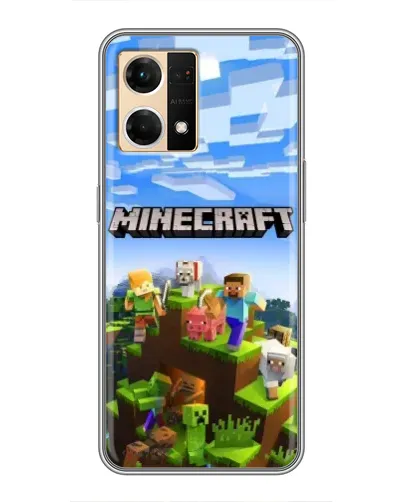 Чехол для OPPO Reno7 4G с картинкой «Minecraft классический мир»