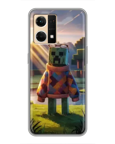 Чехол для OPPO Reno7 4G с картинкой «Крипер в свитере»