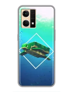 Чохол для OPPO Reno7 4G з картинкою «Черепаха Minecraft»