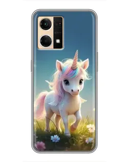 Чохол для OPPO Reno7 4G з картинкою «Єдиноріг на галявині» Чохол для OPPO Reno7 4G з картинкою «Єдиноріг на галявині»