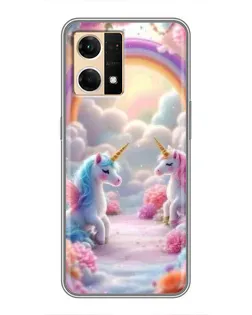 Чохол для OPPO Reno7 4G з картинкою «Веселка і єдинороги» Чохол для OPPO Reno7 4G з картинкою «Веселка і єдинороги»