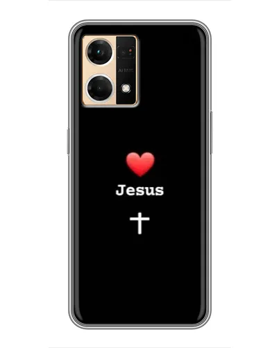 Чехол для OPPO Reno7 4G с картинкой «Сердце - Jesus» Чехол для OPPO Reno7 4G с картинкой «Сердце - Jesus»