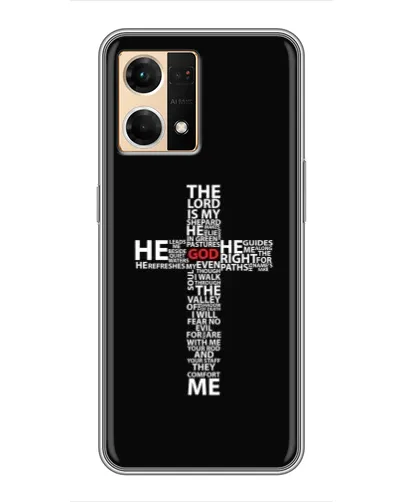 Чехол для OPPO Reno7 4G с картинкой «Текстовый крест» Чехол для OPPO Reno7 4G с картинкой «Текстовый крест»