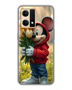 Чохол для OPPO Reno7 4G з картинкою «Міккі з тюльпанами» Чохол для OPPO Reno7 4G з картинкою «Міккі з тюльпанами»
