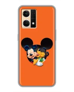 Чехол для OPPO Reno7 4G с картинкой «Сердце Микки Минни»