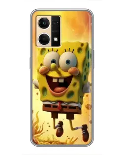 Чехол для OPPO Reno7 4G с картинкой «Губка Боб прыгает» Чехол для OPPO Reno7 4G с картинкой «Губка Боб прыгает»