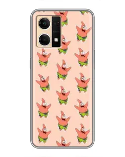 Чехол для OPPO Reno7 4G с картинкой «Патрик Стар паттерн» Чехол для OPPO Reno7 4G с картинкой «Патрик Стар паттерн»