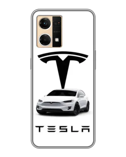 Чехол для OPPO Reno7 4G с картинкой «Tesla White Style» Чехол для OPPO Reno7 4G с картинкой «Tesla White Style»