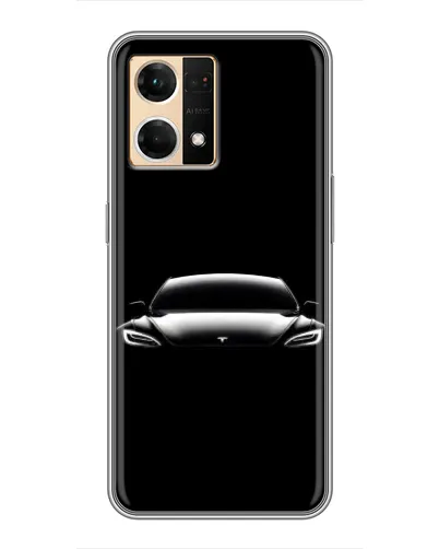 Чехол для OPPO Reno7 4G с картинкой «Фары Tesla Night» Чехол для OPPO Reno7 4G с картинкой «Фары Tesla Night»