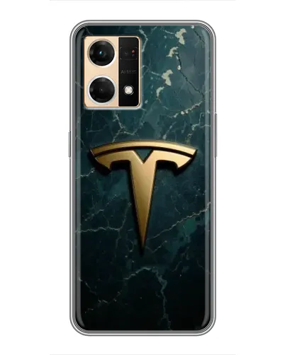 Чехол для OPPO Reno7 4G с картинкой «Мраморная Tesla Gold» Чехол для OPPO Reno7 4G с картинкой «Мраморная Tesla Gold»