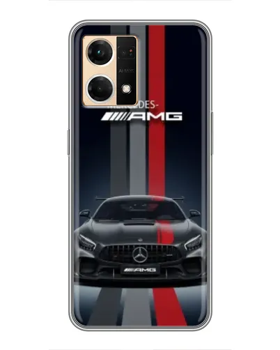 Чехол для OPPO Reno7 4G с картинкой «Mercedes — белый карбон»