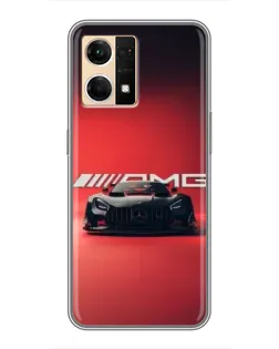 Чехол для OPPO Reno7 4G с картинкой «Mercedes AMG — красная линия»