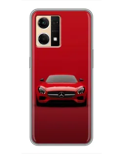 Чехол для OPPO Reno7 4G с картинкой «Красный Mercedes AMG»