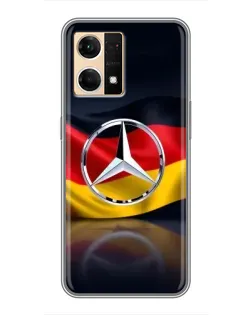 Чехол для OPPO Reno7 4G с картинкой «Mercedes — флаг Германии»