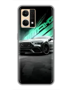 Чехол для OPPO Reno7 4G с картинкой «Темный Mercedes AMG»