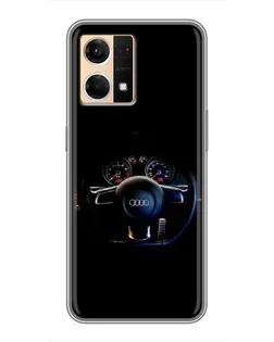 Чехол для OPPO Reno7 4G с картинкой «Салон Audi — руль»