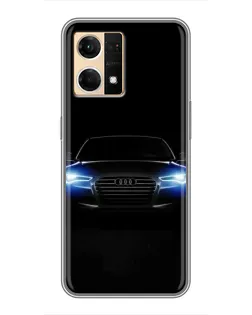 Чехол для OPPO Reno7 4G с картинкой «Audi в неоне»