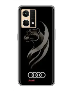 Чехол для OPPO Reno7 4G с картинкой «Графика — пантера и Audi»