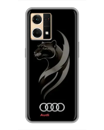 Чехол для OPPO Reno7 4G с картинкой «Графика — пантера и Audi» Чехол для OPPO Reno7 4G с картинкой «Графика — пантера и Audi»