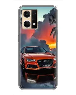 Чехол для OPPO Reno7 4G с картинкой «Audi — закат»