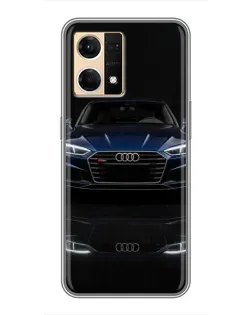 Чехол для OPPO Reno7 4G с картинкой «Audi — ночное отражение»