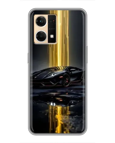 Чехол для OPPO Reno7 4G с картинкой «Ночной Lamborghini драйв»
