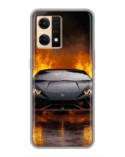 Чехол для OPPO Reno7 4G с картинкой «Lamborghini в огне» Чехол для OPPO Reno7 4G с картинкой «Lamborghini в огне»