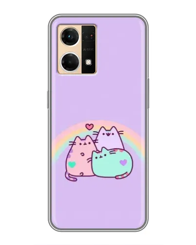 Чехол для OPPO Reno7 4G с картинкой «Радужные Пушины»