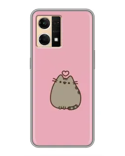 Чохол для OPPO Reno7 4G з картинкою «Pusheen серце»