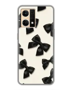 Чехол для OPPO Reno7 4G с картинкой «Черные бантики»