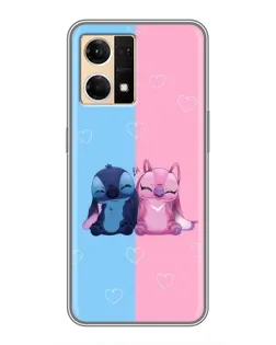 Чохол для OPPO Reno7 4G з картинкою «Stitch та Angel Love» Чохол для OPPO Reno7 4G з картинкою «Stitch та Angel Love»